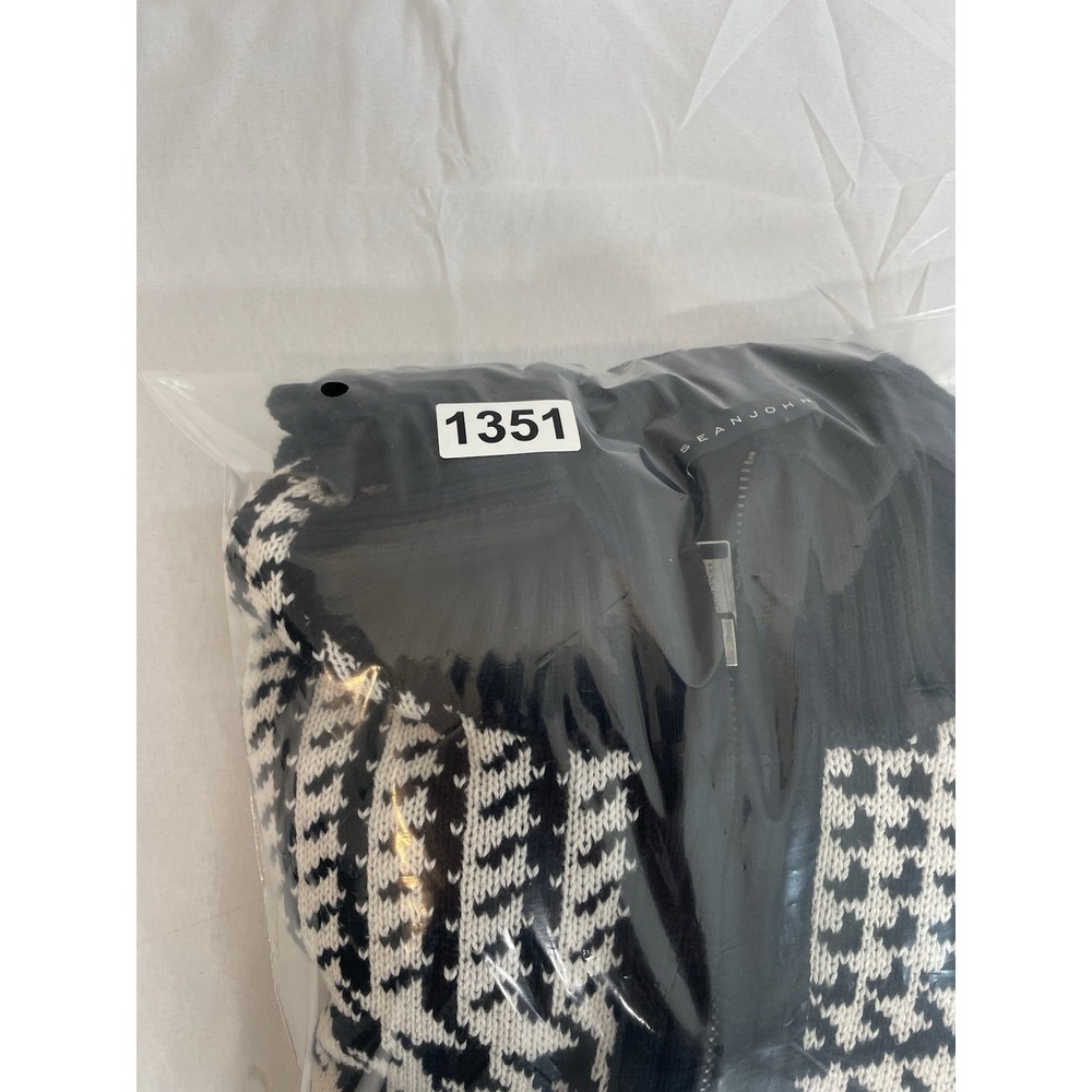 Sean John Men's Black White Colorblock Heavy Cardigan Full ZipSweater Size 3XL - Picture 9 of 9